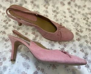VINTAGE / UNWORN / NEW! LK Bennett UK5 Eur38 pink Panth suede sling back shoes - Picture 1 of 10