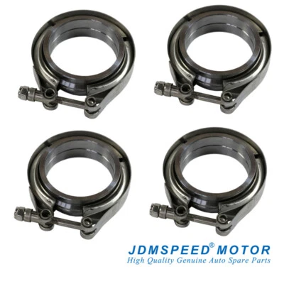 Kit de brida y abrazadera de banda en V de 4 X 2,5" para tubos de escape turbo de acero inoxidable Foto 1 de 4