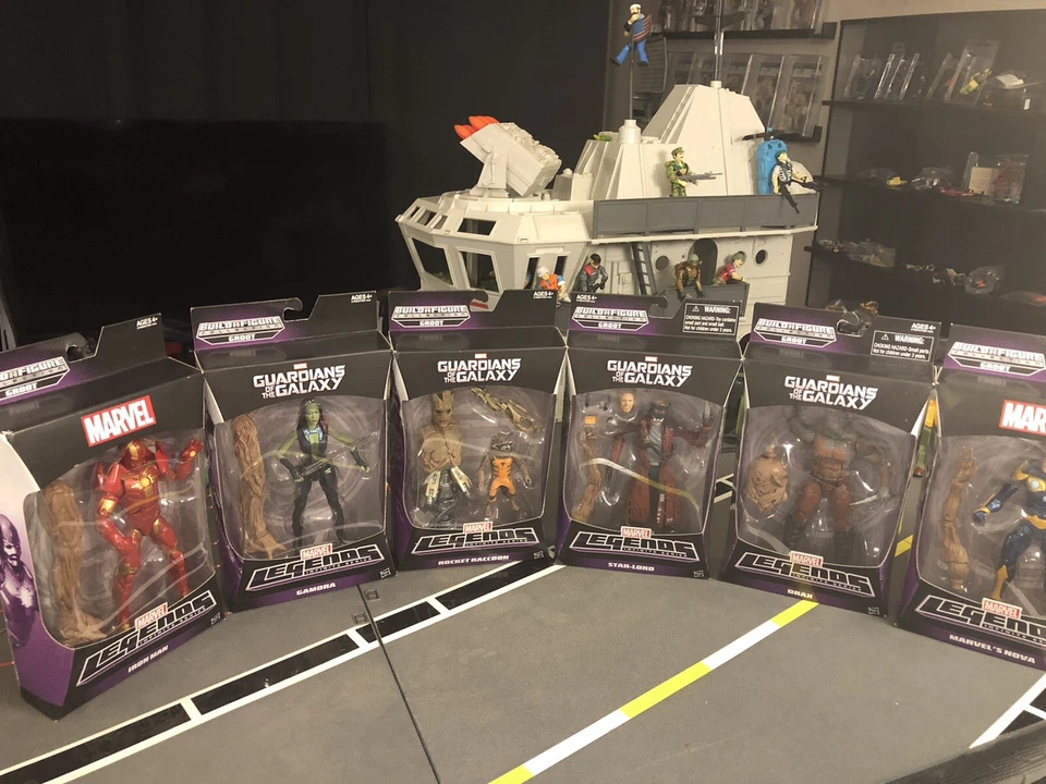 Marvel Legends Groot BAF Set: Star Lord, Drax, Iron man, Gamora, Rocket & Nova - Image 1 of 4