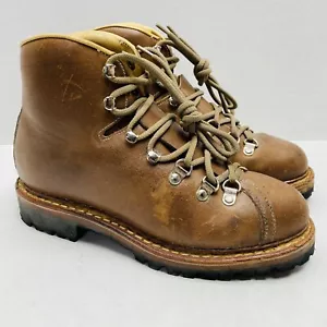 Vintage Raichle Leather Mountaineering Hiking Trail Boots Brown US Men's 6.5 N - Picture 1 of 15