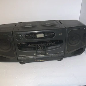JVC Twin CD Dual Kassette PC-XT3 Ghettoblaster tragbar Super Bass Horn AM FM Stereo - Bild 1 von 6