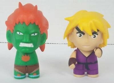 2 Figure Lot: Kidrobot - Capcom Street Fighter - Ken - Green Blanka - Vinyl Toy - Image 1 of 4