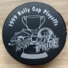 BATON ROUGE KINGFISH vs PEE DEE PRIDE ECHL HOCKEY PUCK 1999 Kelly Cup Playoffs