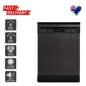 Kogan 60cm Freestanding Dishwasher 15 Place Black Stainless Steel AU Stock - Picture 1 of 8