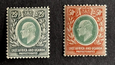 East Africa Protectorate. 1902, KEVII, definitive, New Currency, 25c, 50c MLH - Image 1 of 2