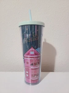 Starbucks San Francisco Painted Ladies Teal Venti Cold Cup Tumbler w/ Straw NEW - Picture 1 of 5