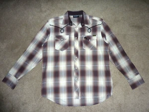 WRANGLER Mens L Checked L/S Western Shirt - Picture 1 of 8