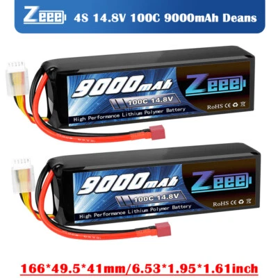 2x Zeee 14.8V 9000mAh 4S Lipo Akku Batterie Deans 100C für RC Auto Flugzeug UAV - Bild 1 von 4