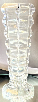 Glass/Crystal? Hexagon Vase That Turns Over And is A Tapered Candle Holder - Image 1 of 4