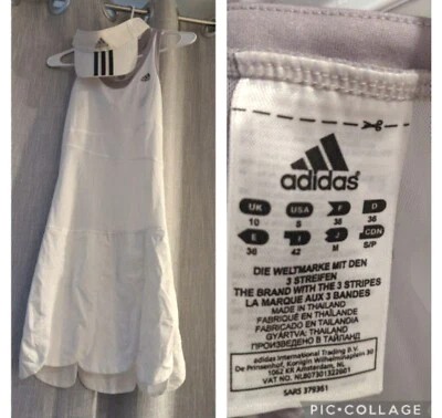 LOT 2 Adidas Tennis Dress & Visor Size 6 Small Sports Player Costume WORN ONCE - Image 1 of 2