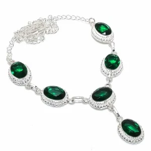 Chrome Diopside Gemstone Handmade 925 Sterling Silver Jewelry Necklaces Sz 18" - Picture 1 of 1