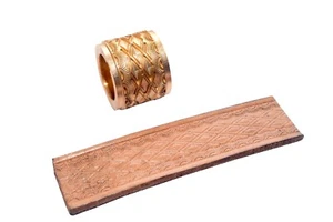 Massiv Messing Leder Gürtel Prägewalze Design K-7, Walzendurchmesser 38mm x 30mm - Bild 1 von 6