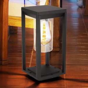 Steh Lampe schwarz Außen Garten Strahler eckig Terrassen Hof Deko Stand Leuchte - Bild 1 von 12