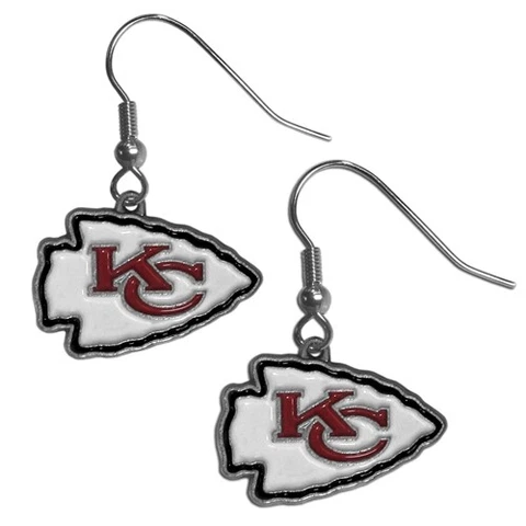 Kansas City Chiefs Football Team Logo NFL Silver Dangle Earrings Set Cover