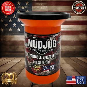 Mud Jug Portable Spill-Proof Spittoon, Blaze Orange, Made in USA, Travel Dip Cup - Picture 1 of 7