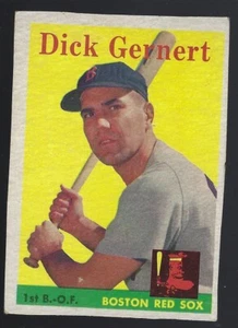 1958 Topps - #38 Dick Gernet Boston Red Sox Outfielder/1st Baseman Baseball Card - Picture 1 of 2