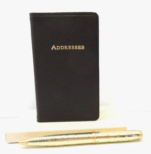 Graphic Image Address Book Pocket Size 3x5" Goatskin Leather Cover Brown list$40 - Picture 1 of 10