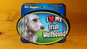Scandical I Love My Dog Laminated Car Pet Magnet 4" x 6" Irish Wolfhound - Picture 1 of 1