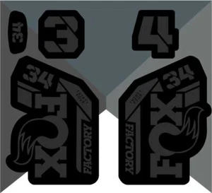 Fox 34 Factory Fork Decals 2021 - Stealth - Licensed By Fox - Picture 1 of 1