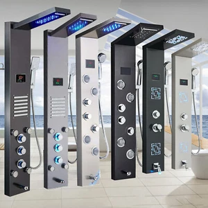 LED Duschpaneel Turmsystem Regen&Wasserfall Massage Körperstrahl mit Handbrause - Bild 1 von 175