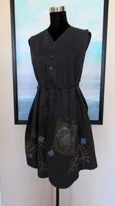 Blue Fish Black Cotton Belted Vest One Size Fits All - Picture 1 of 8