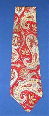 Corbata Abercrombie & Fitch 100 % seda Liberty of London rojo y gris cachemir Foto 1 de 3