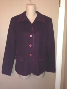 NEIMAN MARCUS EXCLUSIVE PURPLE LADIES WOOL JACKET SIZE 6. - Picture 1 of 11