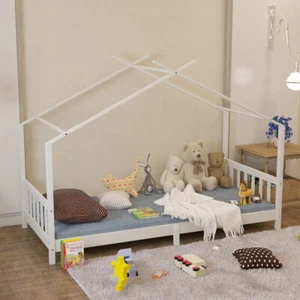 Kid House Bed Frame Single Bed Pine Wood Treehouse Toddler Child Floor Bedframe - Picture 1 of 11