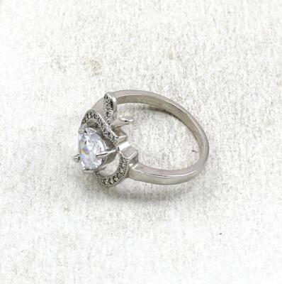 Giva 925 Sterling Silver Zircon Cubic Zircon Vintage Ring 925 Hallmark (Silver) - Immagine 1 di 4