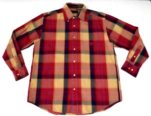 Vintage Plaid Shirt Colours Alexander Julian Size M 80s 90s Rustic Magenta Plaid - Picture 1 of 11