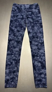 EUC Athleta Girl High Rise Printed Chit Chat Tights Blue Tie Dye Large/12 - Picture 1 of 10