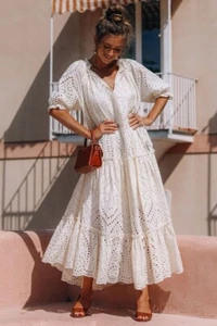 Spell & The Gypsy Collective Fairytale Anglaise Gown Midi Dress Large BNWT - Picture 1 of 10