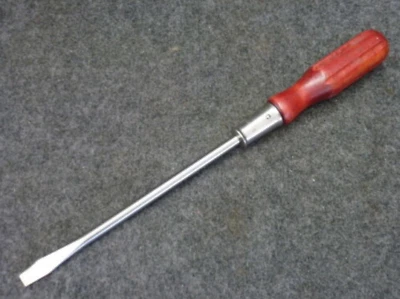 ¡NUEVO! BRIDGEPORT 3/8" CABEZA RANURADA MANGO MADERA DESTORNILLADOR AZUL MARINO, #4001, EE. UU. Foto 1 de 4