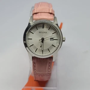 BULOVA DAMENUHR ROSA LEDERARMBAND UND WEISSES ZIFFERBLATT MB5-311 - Bild 1 von 11