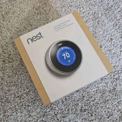 Nest Learning Thermostat 2nd Generation Stainless Steel - Image 1 of 2