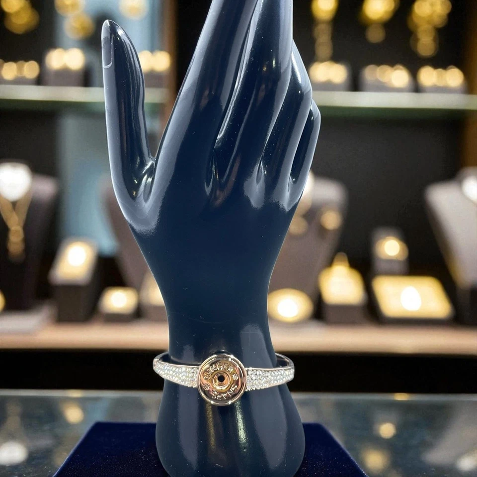 Pulsera de cristal de oro rosa broches de presión de jengibre joyería a presión coqueta glamour declaración Foto 1 de 4