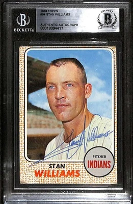 1968 Topps 54 Stan Williams BGS autografado BAS autêntico C100461 - Imagem 1 de 3