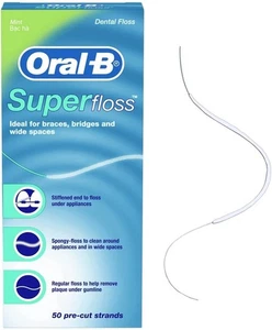 Oral-B Super Floss vorgeschnittene Strähnen Zahnseide, neuwertig, 50 Stück - Bild 1 von 3