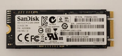 SanDisk 759492-001 A110 M.2 2260 256GB SSD Solid State Drive - Image 1 of 2