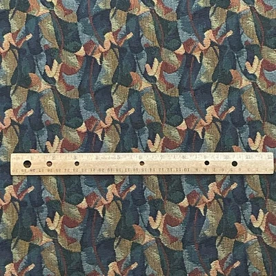 1 YD 1990s Abstract Tapestry Fabric Muted Tone Upholstery - Image 1 of 4