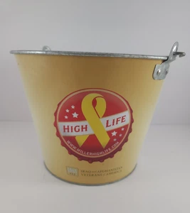 Cubo de cerveza vintage de metal MILLER HIGH LIFE cubo de hielo publicidad - Imagen 1 de 5