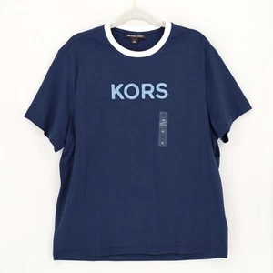Michael Kors Men's Midnight Blue Cotton Embroidered Logo Casual T-Shirt Size XL - Picture 1 of 3