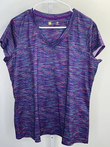 Xersion Damen T-Shirt V-Ausschnitt Mehrfarbig Kurzarm Space Dye, Größe XL. 2S - Bild 1 von 7