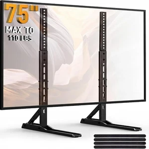 PERLESMITH Universal TV Stand Mount for 22-75 Inch Tvs, Height Adjustable Table  - Picture 1 of 12