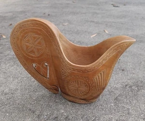 Vintage jugoslawische Holz Zeremonien Hirten Tasse handgeschnitzt Volkskunst - Bild 1 von 6