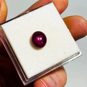 Natural Star Red Ruby Africa Cabochon Oval Gemstone 5.85 carat 11x10mm E0-1435 - Picture 1 of 8