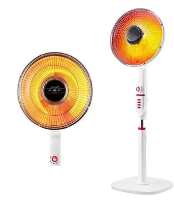 STUFA A PIANTANA CARBONIO 900W NERO O BIANCO OSCILLANTE 2 LIVELLI GIRA PAVIMENTO - Image 1 of 4