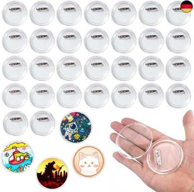 30 Stück Buttons Selber Machen Ohne Buttonmaschine, DIY Transparente Buttons  - Bild 1 von 4