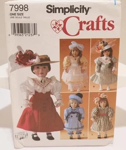 Simplicity 7998 Puppenkleidung Muster für 18 Zoll Puppe ungeschnitten - Bild 1 von 3