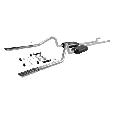 American Thunder Aluminized Steel Header-Back Exhaust System w Split Rear Exit Foto 1 de 4